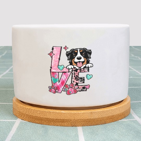 Belgian Malinois Dog I Love My Dog Valentines Day Plant Pots