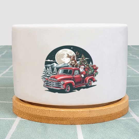 santa claus with Reindeer Plant Pots