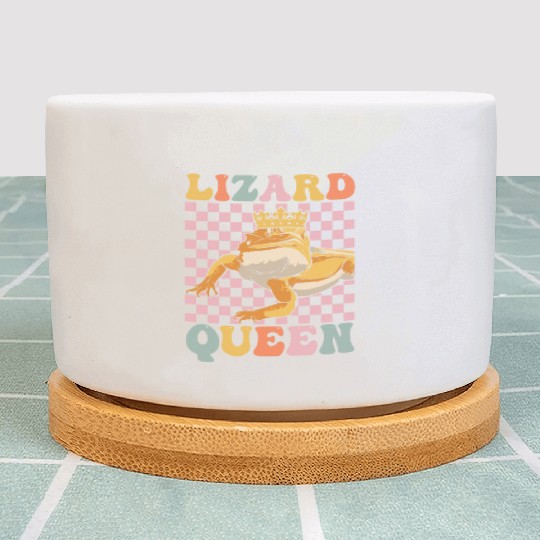 Groovy Bearded Dragon Girl Lizard Lover Plant Pots