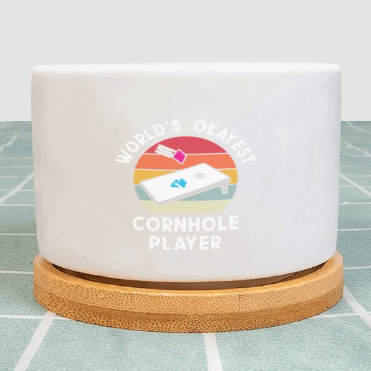 Okayest Cornhole Player Men Women Plant Pots