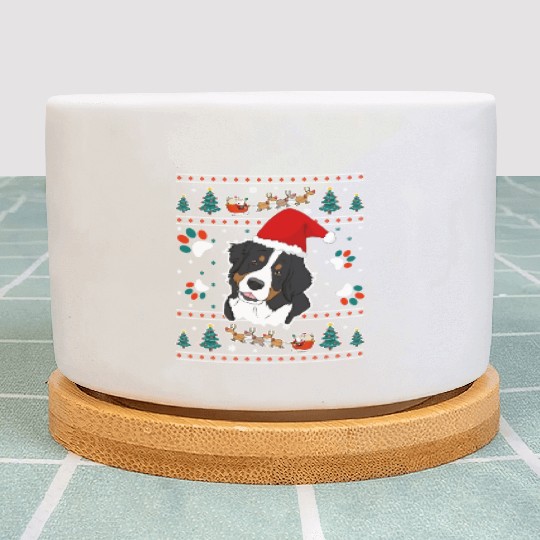 Merry Woofmas Bernese Mountain Dog Plant Pots