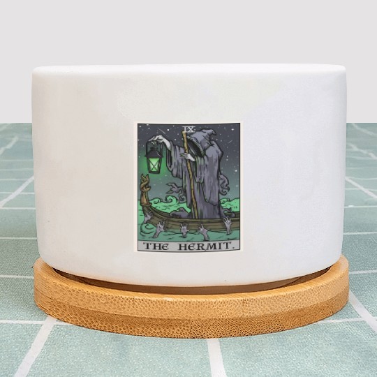 The Hermit Tarot Card Gothic Halloween Grim Reaper Plant Pots