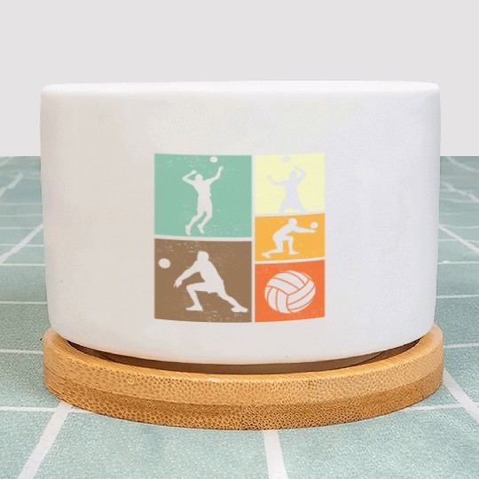 Volleyball Retro Vintage Volleyball Player Plant Pots