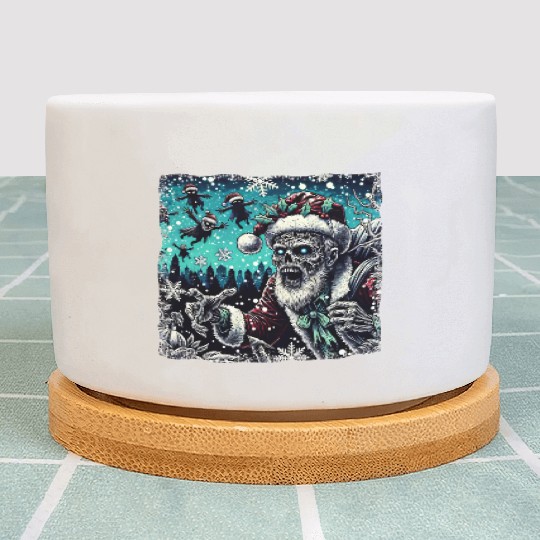 Santa Zombie - Creepy Christmas Vibes Plant Pots