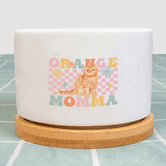 Groovy Cat Mom Cat Lover Plant Pots