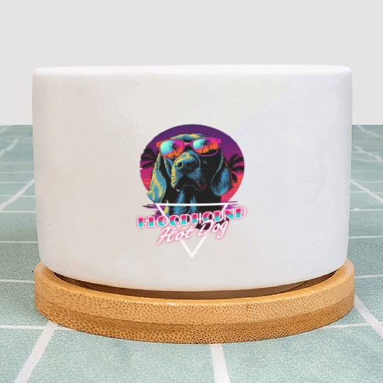 Retro Wave Bloodhound Hot Dog Plant Pots