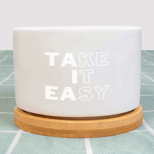 Take IT Easy relaxe black and white design Plant Pots