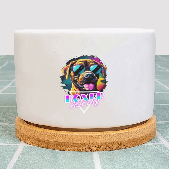 Retro Wave Boxer Hot Dog Plant Pots