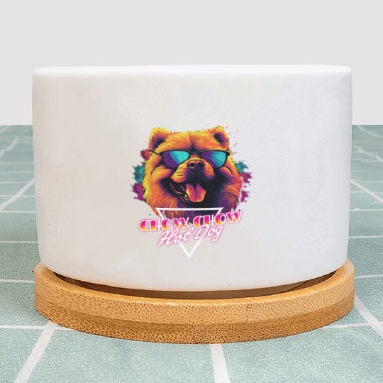 Retro Wave Chow Chow Hot Dog Plant Pots