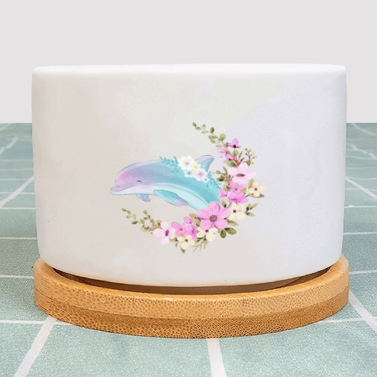 Dolphin Flower Floral Plant Pots