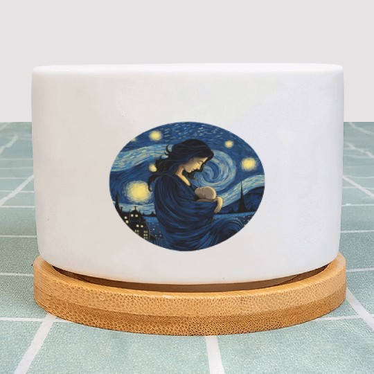 Breastfeeding Starry Night Plant Pots Motherhood