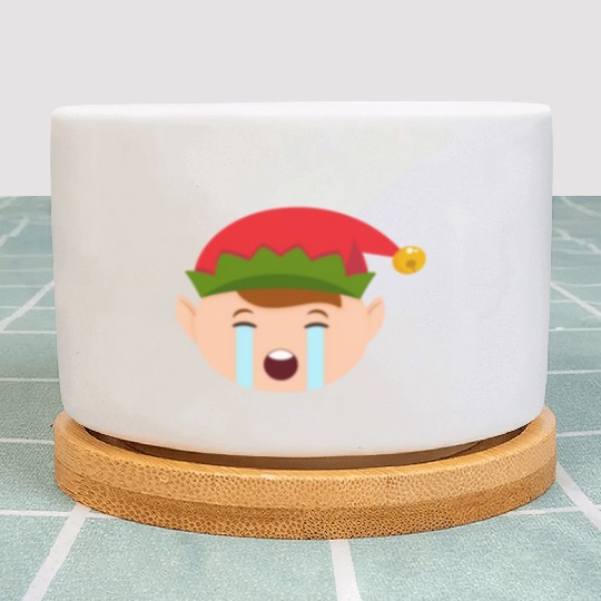 Elf Emoticons Crying Out Loud Funny Christmas Elfc Plant Pots