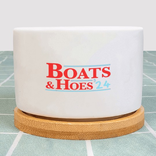 Boats & Hoes 24 Vintage Logo For Your Step Brother Plant Pots