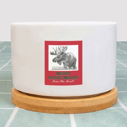 XMAS Card MOOSE Plant Pots