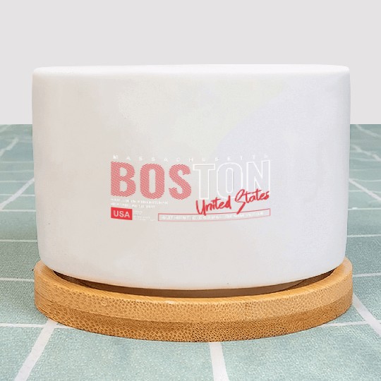 Boston Massachusetts Authentic Casual Denim Wear Plant Pots