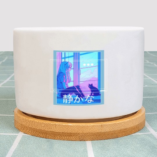 Lofi Japanese Aesthetic Kawaii Anime Girl Otaku Ca Plant Pots