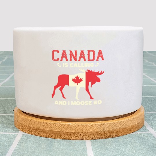 Canada Moose Canadian Flag Maple Leaf Plant Pots