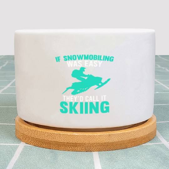 Snowmobile Plant Pots Winter Sport Snowmobiling