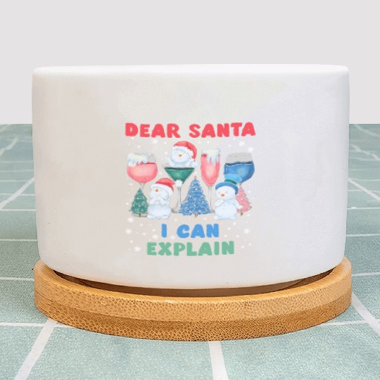 Schneemann Dear Santa I can Explain Funny Plant Pots
