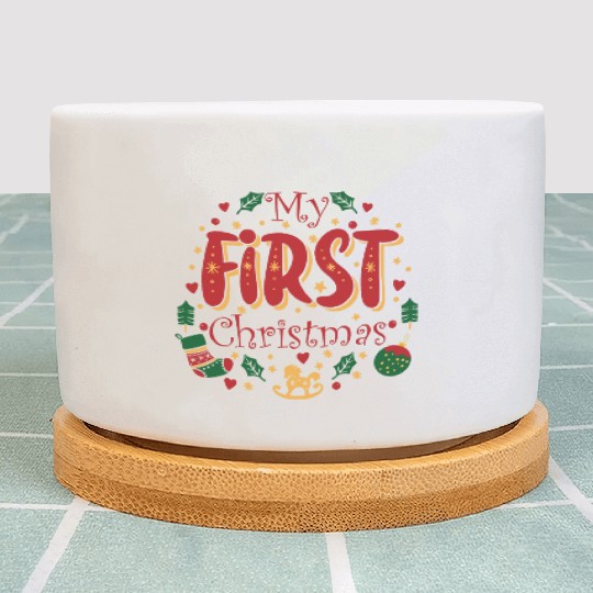 My First Christmas, Infant Baby Cute 1st Christmas Plant Pots