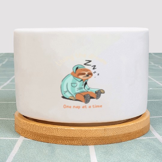 Living the dream one nap at a time, sleepy sloth Plant Pots