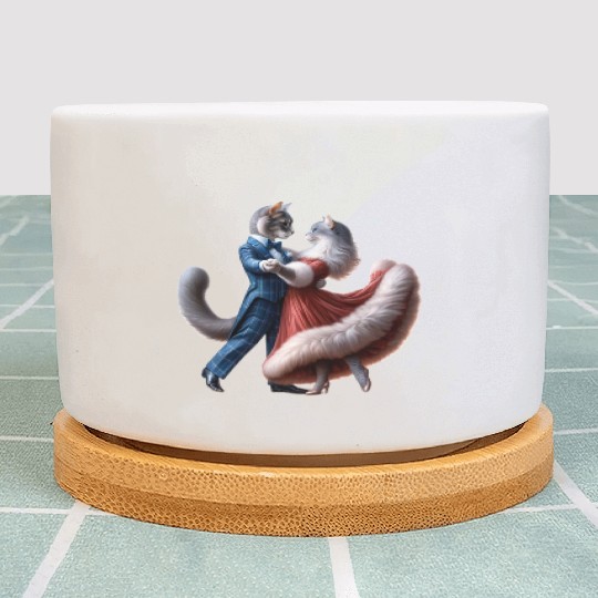 Twilight Dance of Cats Plant Pots