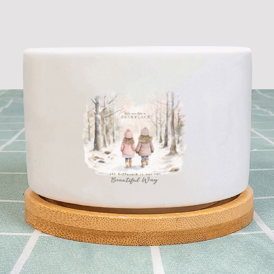 Cute Kids In Winter Wonderland Plant Pots