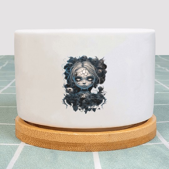 Gothic Girl Halloween Fantasy Dark Plant Pots