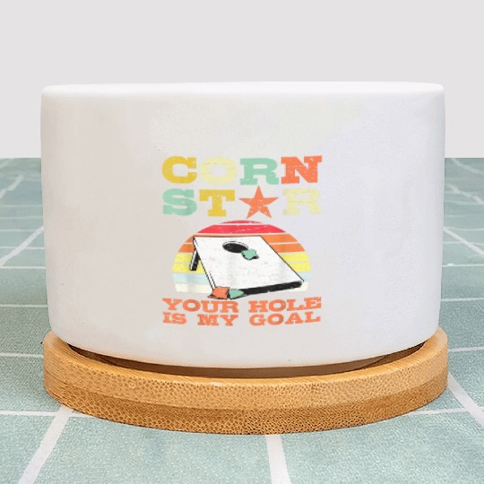 Corn Star Your Hole is My Goal Vintage Cornhole Plant Pots