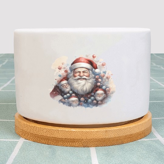 a jolly Santa Claus surround Plant Pots