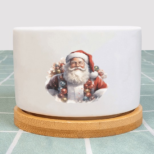 a jolly Santa Claus surround Plant Pots