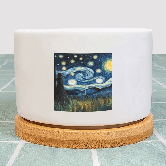 Gardener's Starry Night Plant Pots Van Gogh Inspired