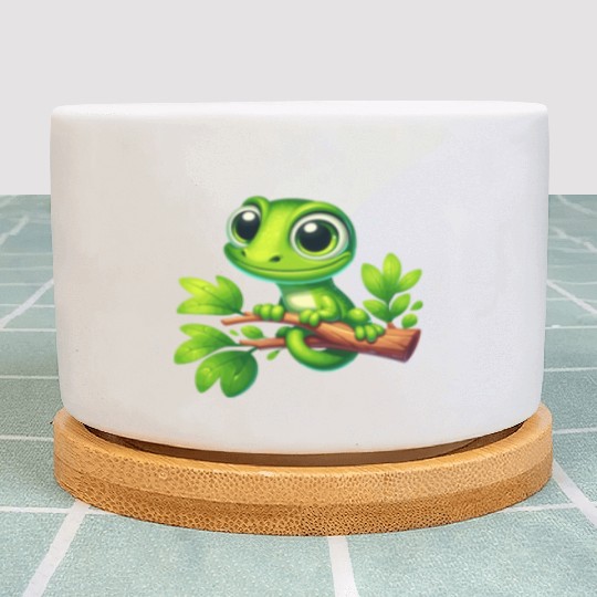 Green Anole Lizard Plant Pots