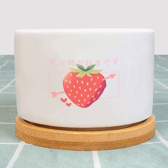 Strawberry Arrow Lovely Cute Fruit Japanese Kawaii Plant Pots