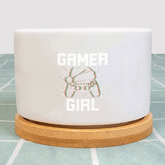 Gamer Girl Christmas Gambling Women Santa Plant Pots