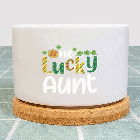 One Lucky Aunt Matching Family St Patrick's Day Plant Pots