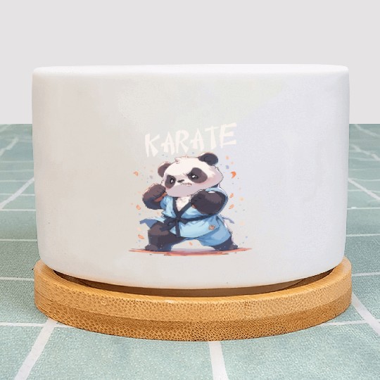 Funny Japanese Karate Panda Kawaii Karateka Plant Pots