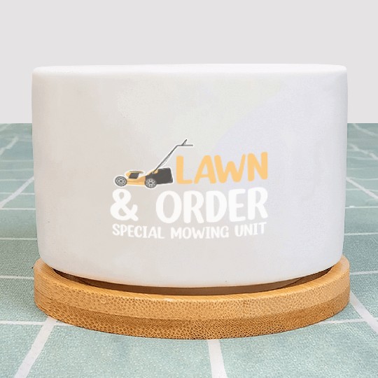 Lawn & Order Special Mowing Unit Funny Lawn Care Plant Pots