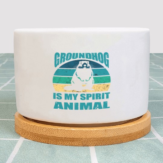 funny Respect the groundhog Plant Pots