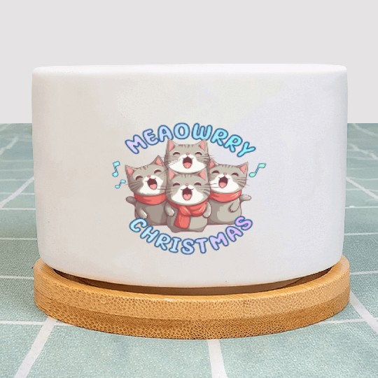 Christmas Kittens sing lovely Christmas song Plant Pots