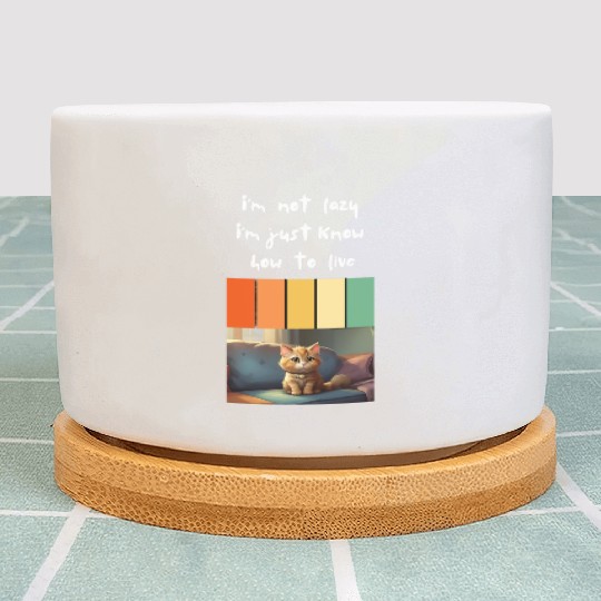 smart and happy cat Plant Pots