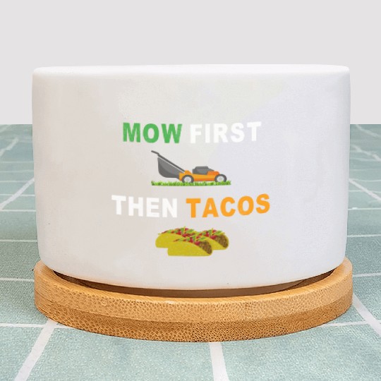 Lawn Mowing Taco Mower Grass Cutting Plant Pots