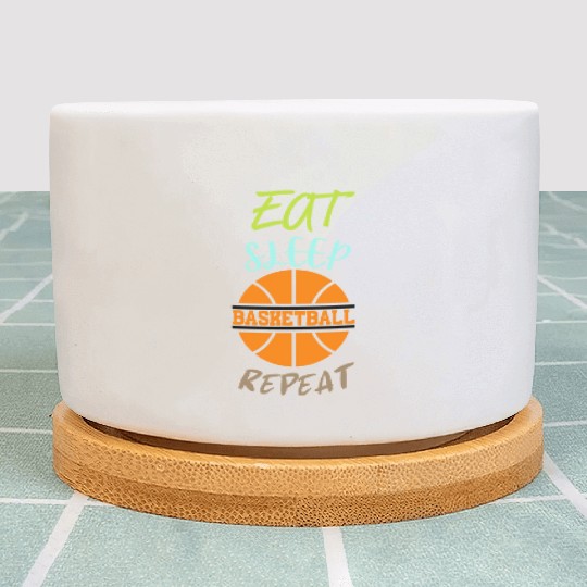 Eat Sleep Repeat Basketball Coach Player Plant Pots