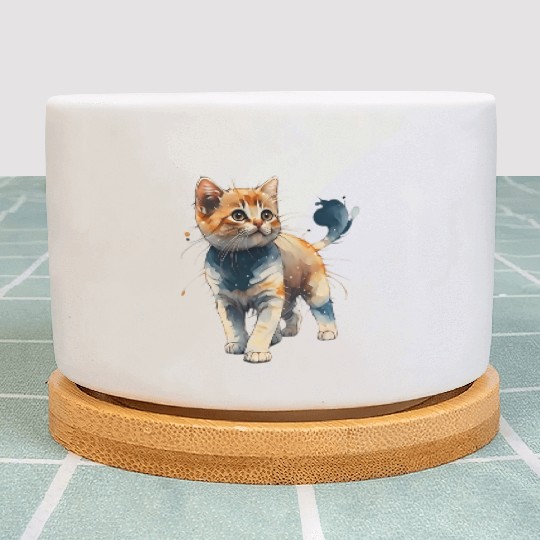 A wonderful cat walking Plant Pots