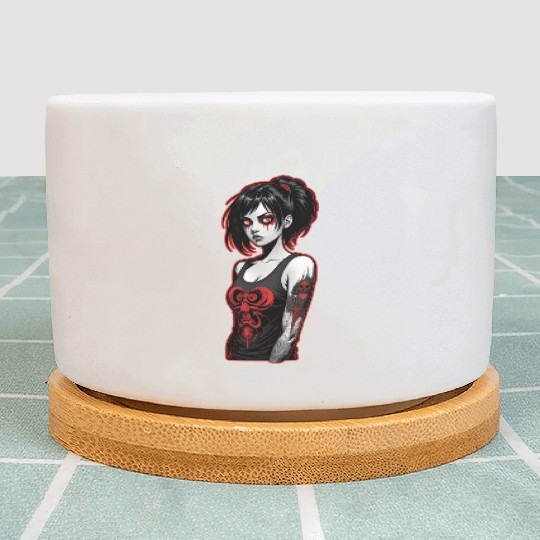 Gothic Girl Plant Pots