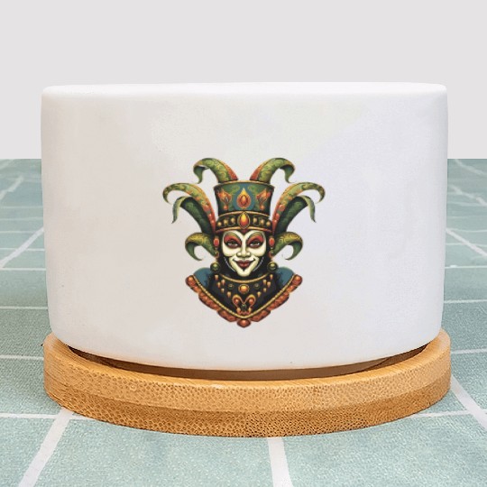 Mardi Gras Costume Jester Clown Carnival Street Plant Pots