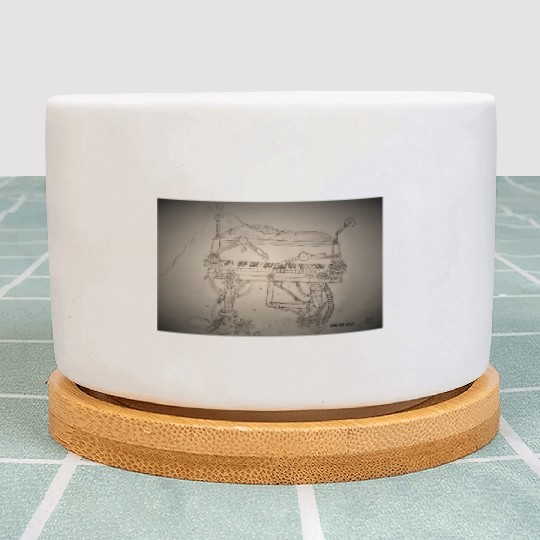 The Dark Steampunk Electro-Piano 1900-2 Machine Plant Pots