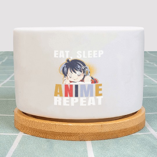 eat Sleep Anime Beautiful cartoon Plant Pots