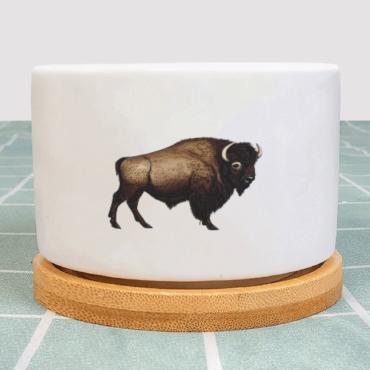 Bison art design majesty of nature buffalo Plant Pots
