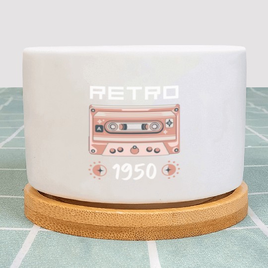 Retro Tape Music Nostalgia Vintage 1950 Plant Pots